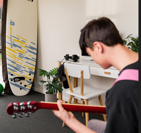 Teenager using cabin for personal use